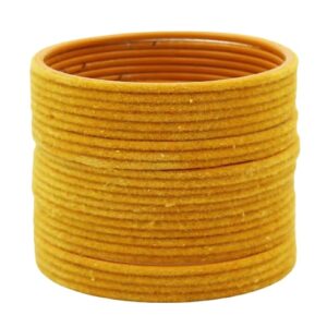 Suhana Bangles Plain Yellow Velvet Bangles. pack of 24 pcs