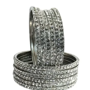 Suhana Bangles Alloy Silver Coated Bangle  (Pack of 12)